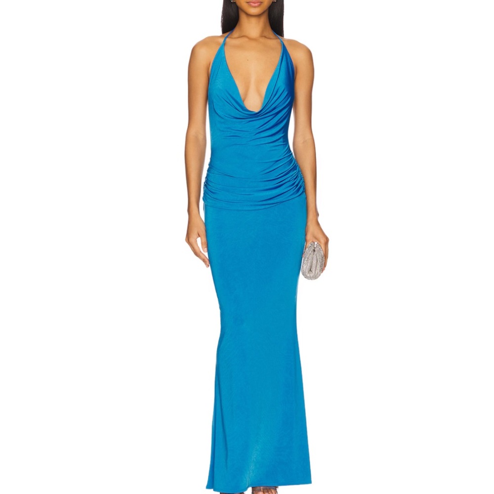 Katie May Selene Gown Vibrant Blue Halter Maxi Dress - REVOLVE